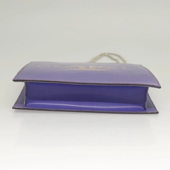CHANEL Hologram Chain Shoulder Bag Vinyl Purple CC Auth 128454V - Picture 9 of 16